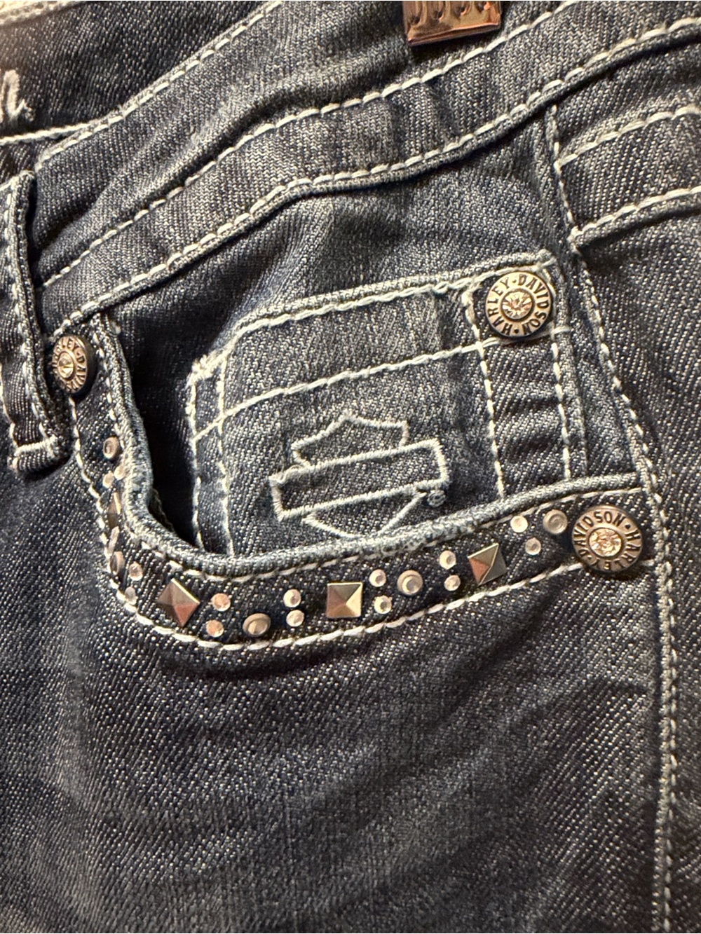 Harley-Davidson Black Bootcut Jeans with Silver Studs